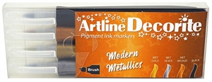 Artline Decorite Brush Modern Metallic 4-set